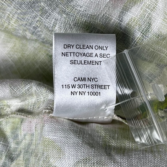 Cami NYC Belkis Shirt Crystal Embellished Buttons Linen Floral Tropical Top sz L - Picture 12 of 13